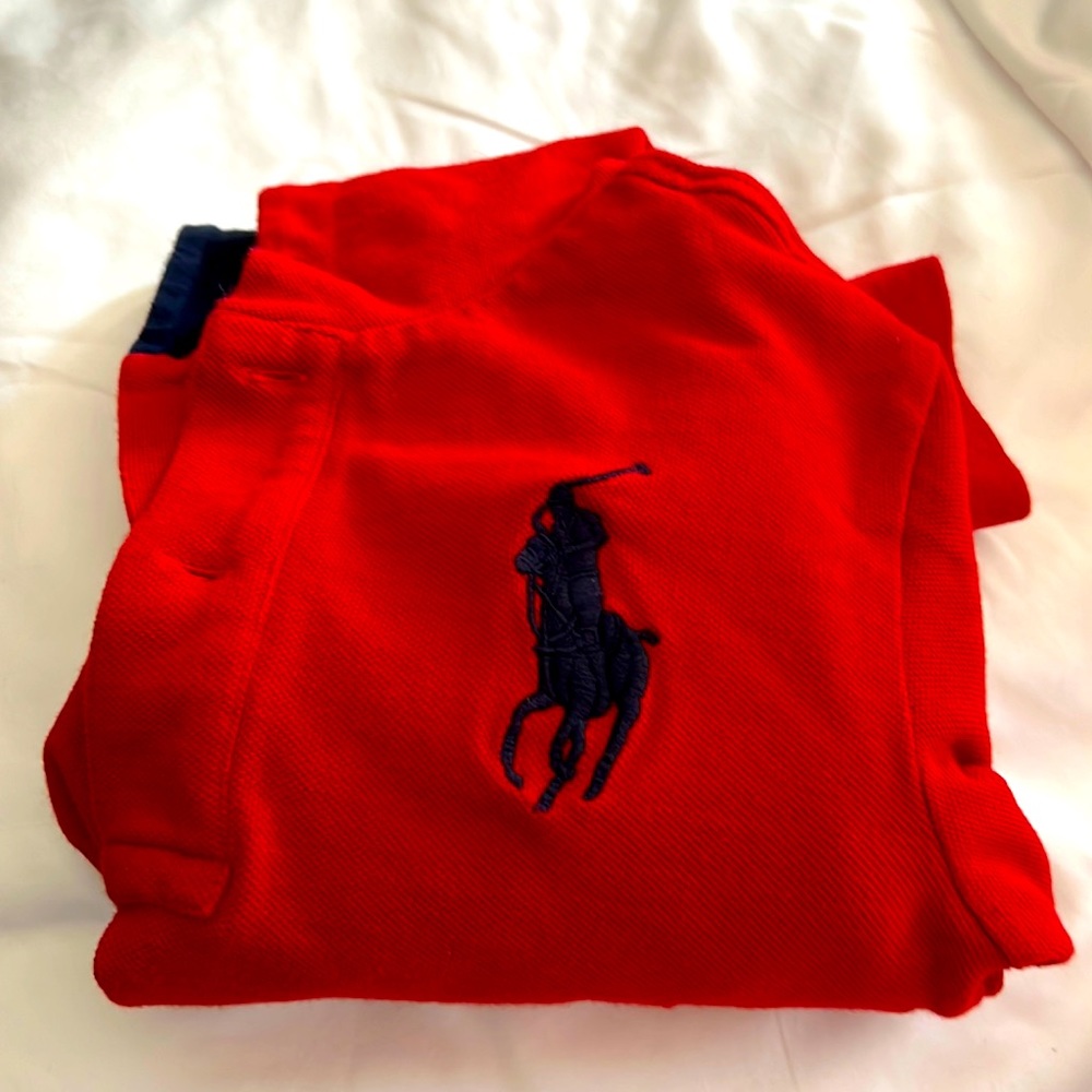 Toddler boys Ralph Lauren polo boys long sleeve shirt with hood size 4t/4.